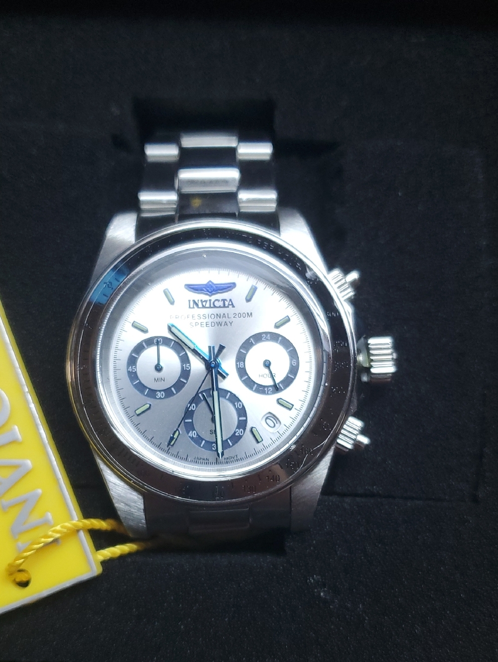 Invicta Silver and Blue Men's Chronograph Bracelet Watch